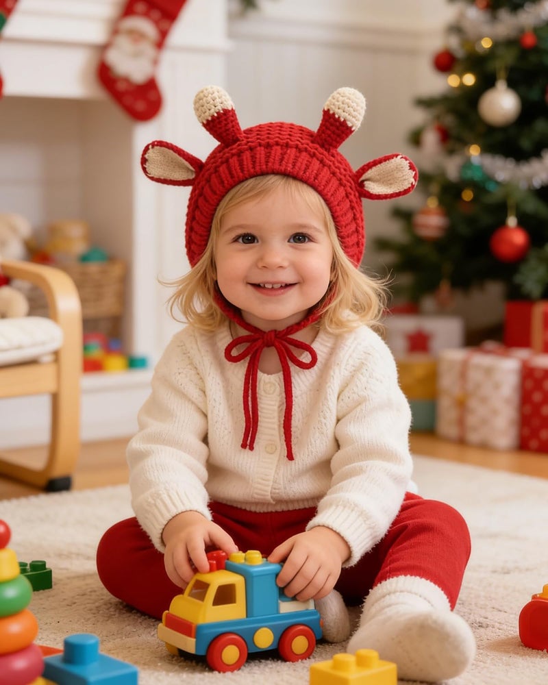 MINGSEECESS Kids Knitted Beanie Hat Cute Frog Cartoon Winter Warmer Cap with Big Eyes for Baby Boys Girls - Image 3